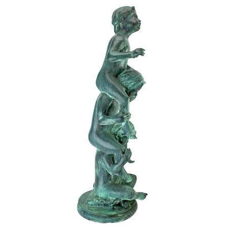 Design Toscano Child's Play Stacked Children Spitting Cast Bronze Statue: Medium SU2006